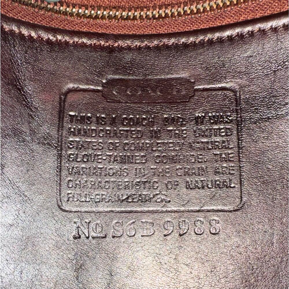 Vintage Coach 9988 Dark Mahogany Crescent Saddle Crossbody Made in / USA - Picture 12 of 14